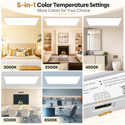 1x4 LED Flat Panel Light 4 Pack, 5200LM, 40W, Drop Ceiling Fixture - color: 1x4, size: 4 Pack