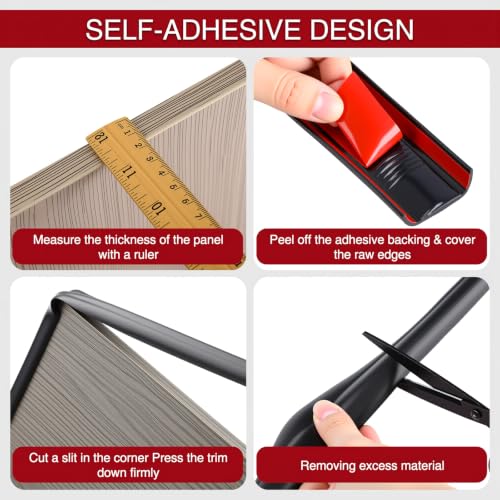 1 Inch Rubber Edge Trim 20ft Self-Adhesive U Channel Edge Strip - size: 20ft，1 Inch