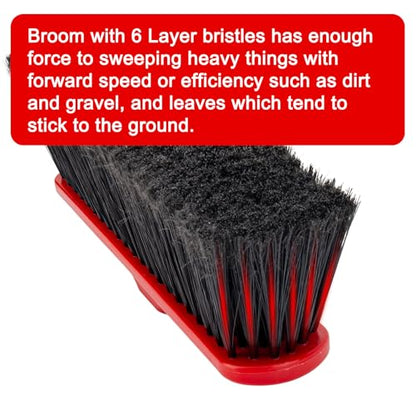 KeFanta 3 Pcs Indoor/Outdoor Brooms, House Broom with 51" Long Handle - color: 3 Pcs Red Broom
