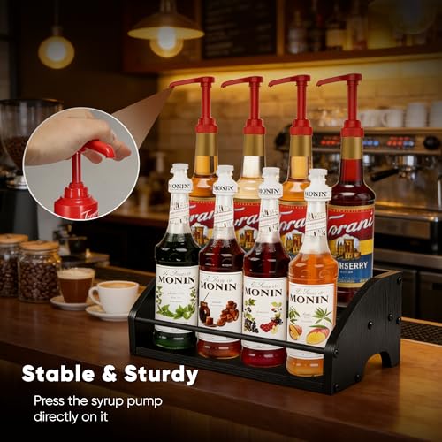 Mini Coffee Syrup Rack, 2-Tier - color: 2-tier Wood
