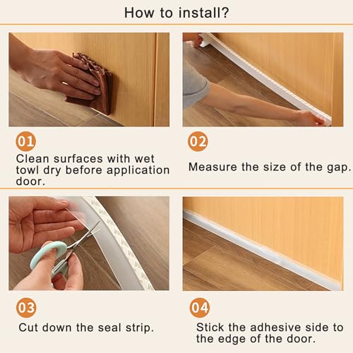 Silicone Weather Stripping Door Seal, Adhesive Door Draft Stopper for Gaps - size: 25mm;26Ft