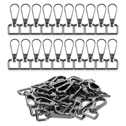 20 Pcs Metal D Ring Swivel Lobster Claw Clasp Snap Hooks Purse Hardware - color: Black, size: 1/2 Inch