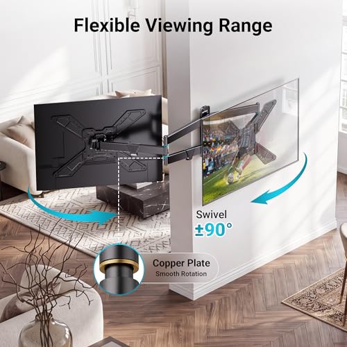 BONTEC Full Motion Corner TV Wall Mount for 31–75 Inch TVs, 33" Long Arm - size: for 31-75 Inch