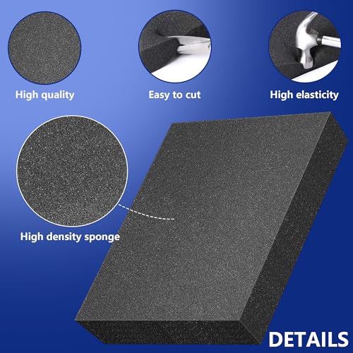 DECOHS 8 Pcs Polyurethane Foam Sheets- 2 Sizes Cuttable Foam Inserts for Cases- Packing Foam Pads for Toolbox Camera Storage and Crafts - size: 2 Sizes