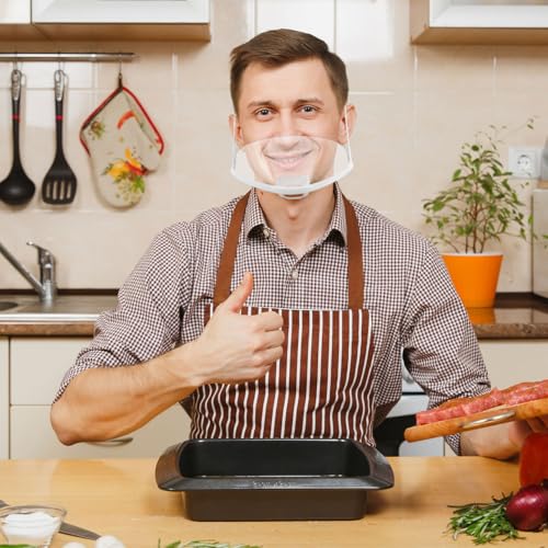 OSALADI 8pcs Chef Food Service Reusable Anti- for Restaurants Washable Face Masks Bulk Pack
