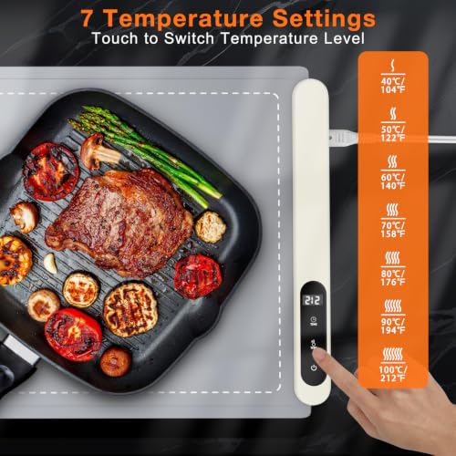 FYY Extra Large Warming Mat for Food, Rapid and Full Surface Heating Gray - color: Gray, size: XX Large Size: 36"x16"