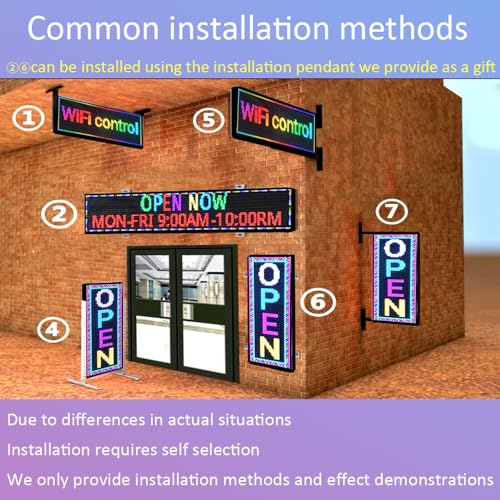 P10 Scrolling Led Sign Programmable Display Digital Sign Outdoor Message Board Led Open Signs For Business Custom Banner Word Light Advertising Wifi Control High Brightness Neon 39"X14" - size: P10 39"x14"x2" Indoor/Outdoor