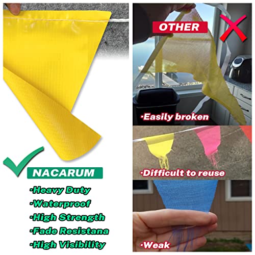 Caution Barricade Flags (102FT string) Warn of hazardous areas, traffic control.Marking construction sites, scaffolding, sporting events, private property. - color: Red, size: 7"x10"x102Ft