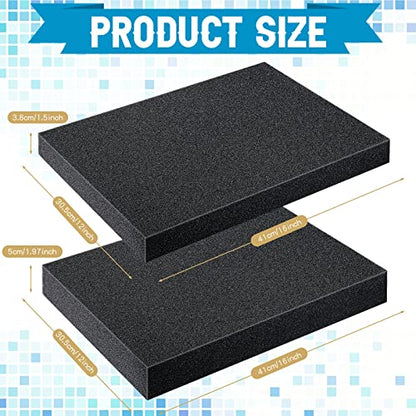 Outus 4 Pcs Polyethylene Foam, 16 x 12 x 1.5", 16 x 12 x 2", Black - color: Black, size: 16 x 12 x 1.5 Inch, 16 x 12 x 2 Inch