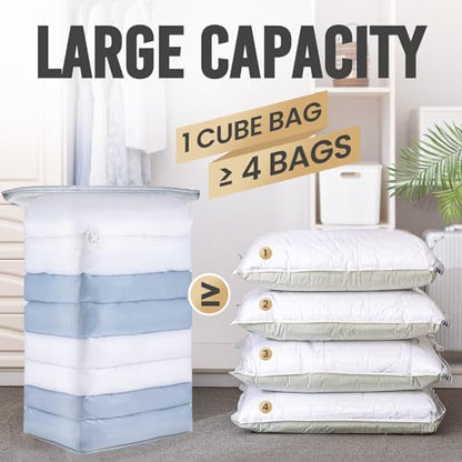 TAILI 6 Pack Vacuum Storage Bags, Jumbo Cube (31x40x15 Inch), Clear - color: Clear, size: 6 Jumbo