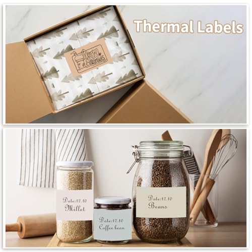 Starboling 3" x 2" Thermal Labels,Self-Adhesive Rectangle Thermal Printer Sticker,for Price,Barcode,Mailing,Name（Beige Gradient） - color: 2''x3''beige, size: 2''x3''
