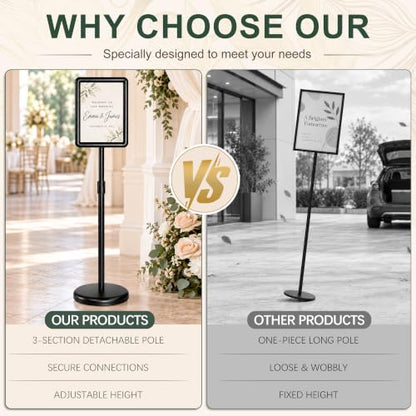Stand Sign Holder, 8.5x11 Sign Stand for Display, 6-Pack, Black - size: 8.5*11 Chamfer 6Pack