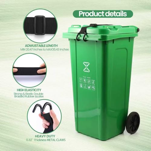Trash Can Lid Lock Strap for Raccoons & Animals, 28-96 Gallon, 1 Pack
