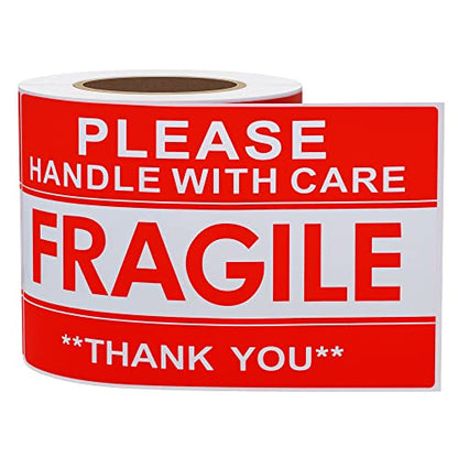 Hybsk Please Handle with Care Fragile Stickers Warning Labels for Shipping Packing Thank You Total 100 Labels Per Roll (3x5 Inch) - size: 3x5 Inch