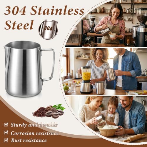 Stainless Steel Pitcher 67 oz / 2 L Beverage & Water Pitcher with Handle and Pour Spout Heavy Duty Metal 8 Cup Milk Frothing Jug for Iced Tea Coffee Milk Juice Restaurant and Home Use - size: 67.6 Ounces