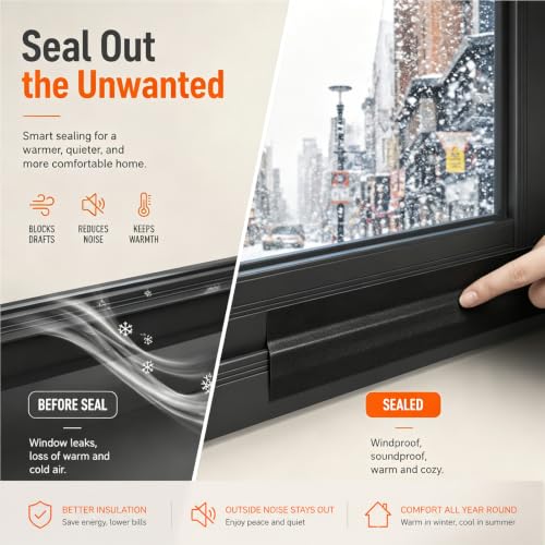 ZOMPAGO Duct Tape for Window Sealing,Draft Seal Weather Strip 1.8inx66FT - color: Black Tape, size: 1.8inx66FT