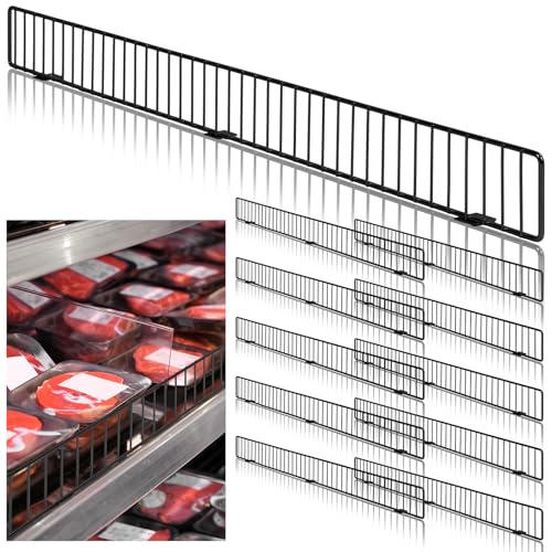 Yaocom 10 Pcs Gondola Shelf Fence 48x3'' Retail Front Wire Guard Rail Dividers Metal Gondola Shelving Display Accessories Chrome Organization for Supermarket Retail Stores Fruit Fresh Food Black - color: Black, size: 48" x 3"