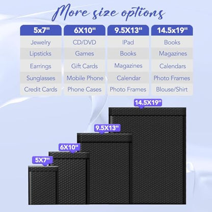 Fuxury Bubble Mailers Bulk 5x8.6" 800Pack Black Waterproof Padded Envelopes - color: Black, size: 5x8.6" 800PC