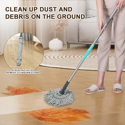 Self Wringing Mop Easy Squeeze Twist Mop,Gray - color: Gray001