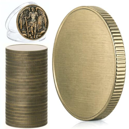 15 Pack Blank Challenge Coins, 40mm X 3mm, Bronze - color: Bronze, size: 40mm X 3mm