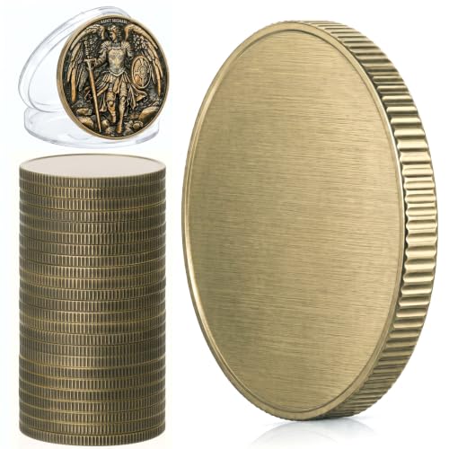 15 Pack Blank Challenge Coins, 40mm X 3mm, Bronze - color: Bronze, size: 40mm X 3mm