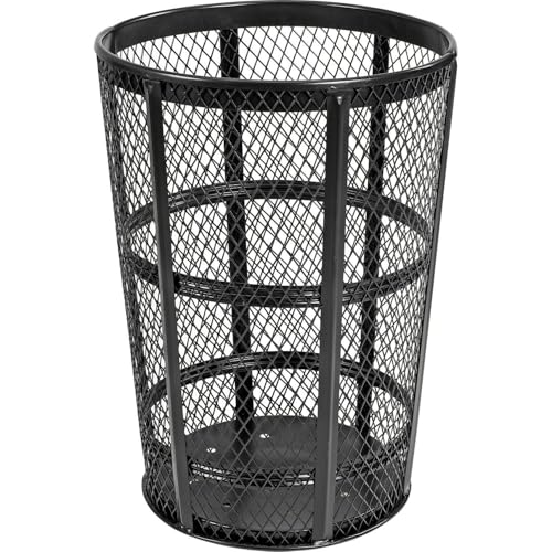 Global Industrial Outdoor Metal Trash Container Black, 48 Gallon