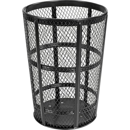 Global Industrial Outdoor Metal Trash Container Black, 48 Gallon