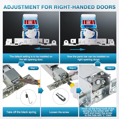 IRONWALLS Surface Vertical Rod Exit Device 32", Commercial Push Panic Bar - color: Silver, size: 32 Inch