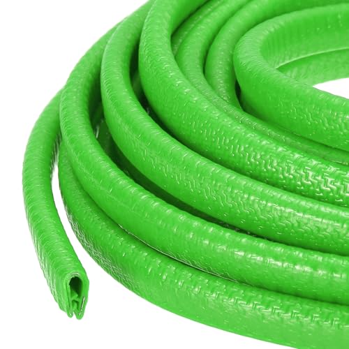 PATIKIL Rubber Edge Trim Guard, 32.8 ft x 25/64" x 9/32" U Channel Edge Protector Seal Strip with Metal Clips Fit for 1-3mm Edge for Car Door Sheet Metal Hatches Table Corners, Light Green - color: Light Green, size: 32.8 ft x 25/64 in x 9/32 in