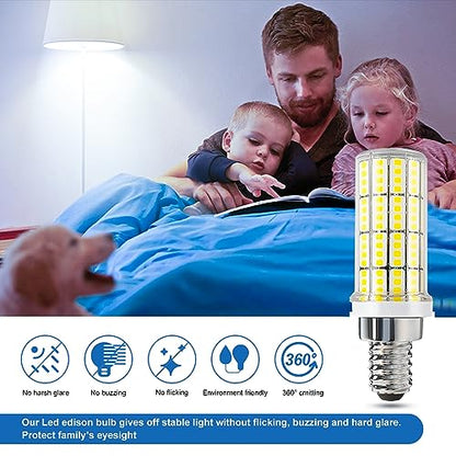 RIUVAO 4 Pack E12 Led Bulb 200w Equivalent Chandelier Light Bulbs Bright E12 LEDs Candelabra Bulb 5000k Daylight White 2500lm Led Light Bulb for Chandeliers, Ceiling Fan, Pendant, Wall sconces - color: Yellow