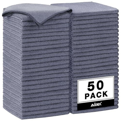 AIDEA Microfiber Cleaning Cloth Grey 50PK, Microfiber Towels, 12×12" - color: Grey, size: 50PK