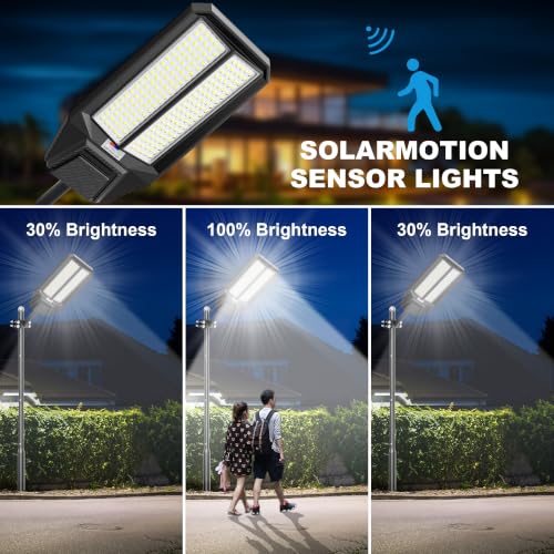 10000W Solar Street Light: Commercial Solar Lights Outdoor Waterproof 200pcs High Brightness LEDs Solar Parking Lot Lights Dusk to Dawn for Yard Garden with Motion Sensor(4 Pack) - size: XL--4 Pack