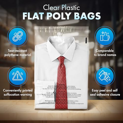 2000 Count 10x13 Clear Poly Bags with Suffocation Warning, 1.5 Mil - size: 2000 Pack