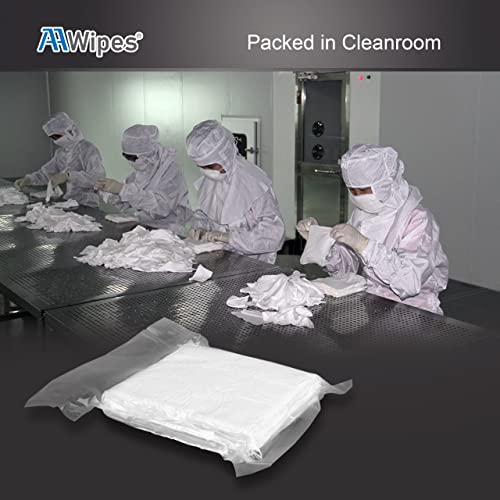 AAwipes Cleanroom Microfiber Wipes 4"x4" Knitted Superfine (400 Counts/Bag, 180gsm, Polyester-Polyamide, #MF18004) High-End Lint Free Cloths for Fiber Optics, Laser Sealed Edge, Class 100 Cloths - size: 4"X4" 400 Wipes
