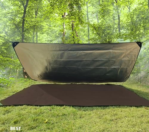 Heavy Duty Survival Blanket -Multifunctional Reflective Tarp Thermal Blanket - 60" x 83" Waterproof Sandproof for Camping Hiking Outdoors Multifunctional Emergency Blanket… - color: Brown