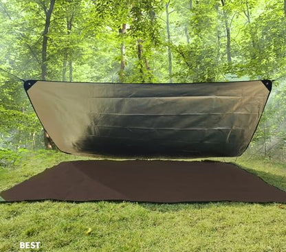 Heavy Duty Survival Blanket -Multifunctional Reflective Tarp Thermal Blanket - 60" x 83" Waterproof Sandproof for Camping Hiking Outdoors Multifunctional Emergency Blanket… - color: Brown