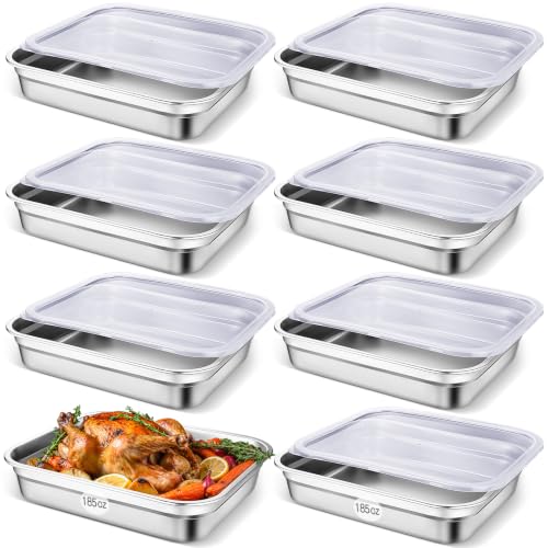 8 Pcs Stainless Steel Food Storage Containers, 2.6 Inch Deep