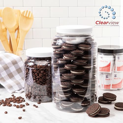 128 oz (1 Gallon) Plastic Jar, White Lid, 2-Pack - size: 2pk -128oz Jar, White Lid