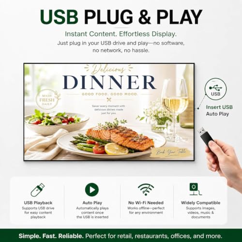 43 inch 4K Digital Signage Display, 2000nits High Brightness, LCD Monitor Slim Fit Frameless Advertising Display, Wall Mount Digital Display, CMS Remote Publishing, 7/24 Timer Switch, Built-in Speaker - size: 43"+2000nits