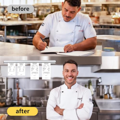 CjgyzTicket Holder for Restaurant, 28/32/36/48/60 inches, Restaurant Order Holder，Durable and Easy to use, Suitable for Commercial Kitchens, cafes, Fast-Food(32 Inch, 2 Pcs) - size: 32 inches