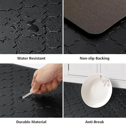 WISELIFE Kitchen Mat Cushioned Anti Fatigue Floor Mat, 17.3"x39", Black - color: Black, size: 1'5" x 3'3" (Rectangular)