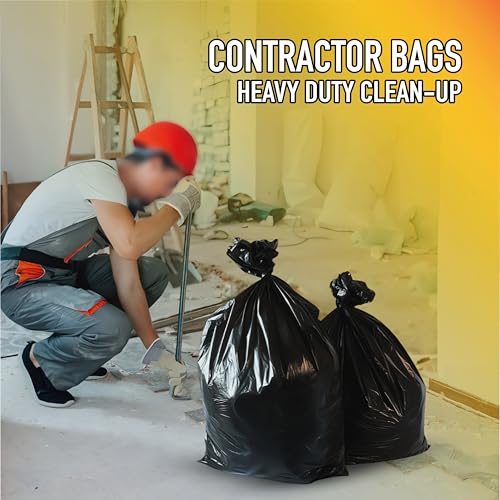 Heavy Duty Industrial Contractor Bags 42 gallons 2 Mil - 33" x 48" Thick and Tough Trash Bag for Construction, Commerical, Yard, Outdoor use. (160)