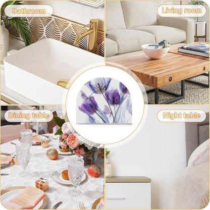 Tulips Napkin Holder for Table Butterfly Acrylic Tissue Dispenser - color: tulips and butterfly