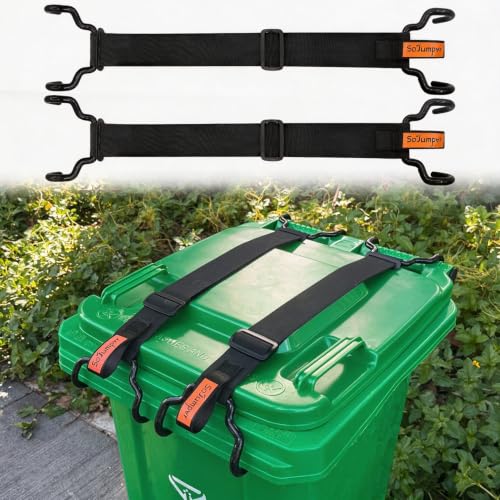 Trash Can Lid Lock Strap with Handle for Animals Proof & Windproof