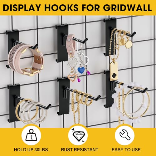 Gridwall Hooks 4 Inch, 60 Pack Metal Display Hooks for Grid Wall - size: 2 inch