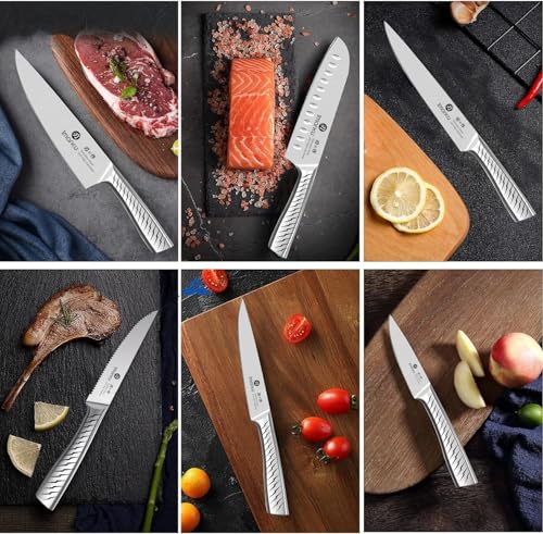imarku 14-Piece Kitchen Knife Set with Block, High Carbon Stainless Steel - color: Silver Black, size: 14 Pcs