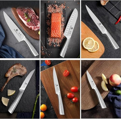 imarku 14-Piece Kitchen Knife Set with Block, High Carbon Stainless Steel - color: Silver Black, size: 14 Pcs