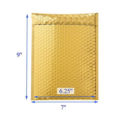 HOSL Metallic Padded Bubble Mailers shipping envelopes (Gold, 20Pack 6.25"(W) x 9"(L) (Inner)) - color: Gold, size: 6.25x9" (Inner)