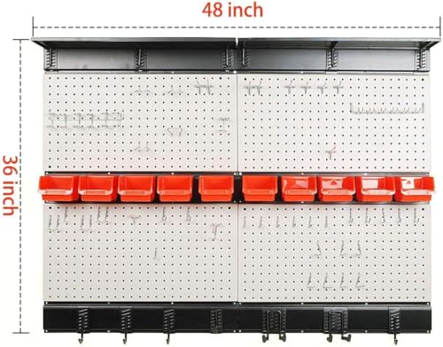 Ultrawall Pegboard Wall Organizer, 48 X 36 inch Garage Storage Pegboard - color: Gray