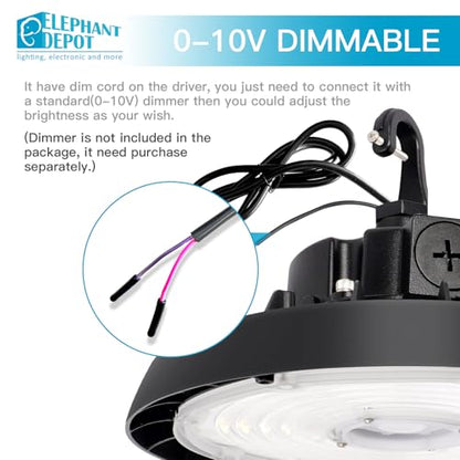 UFO Led High Bay Light with Motion Sensor, 100/120/150W, 14000/17500/21000LM, 2CCT 4000K/5000K, 0-10V Dimmable High Bay Led Shop Lights for Gym Factory Warehouse, Hook,UL